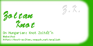 zoltan knot business card